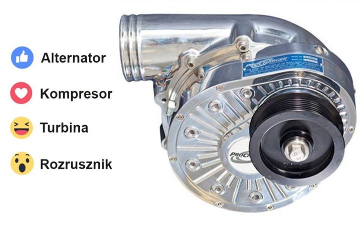 Napędzane jest paskiem w celu zwiększenia mocy:#alternator #kompresor #turbina #rozrusznik