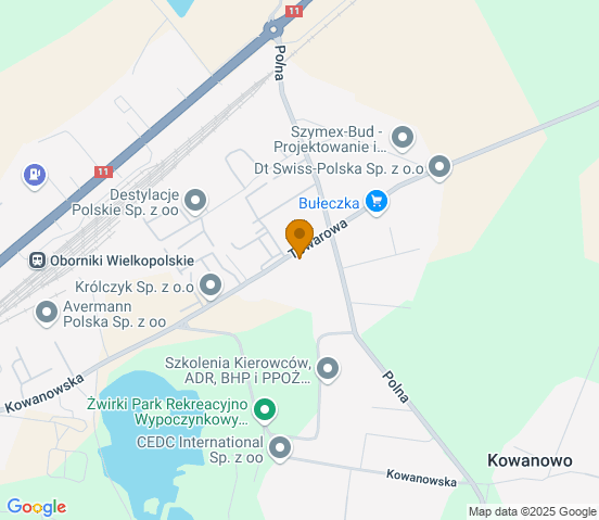 Mapa dojazdu do hurtowni motoryzacyjnej w miejscowości Oborniki