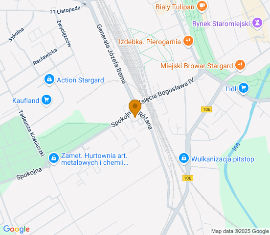 Mapa dojazdu do hurtowni motoryzacyjnej w miejscowości Stargard